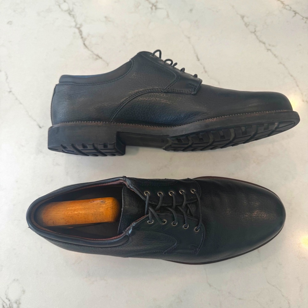 Neil M Men 11.5 D Black Leather Rugged Lug Sole Derby Shoes Made in USA NM4028